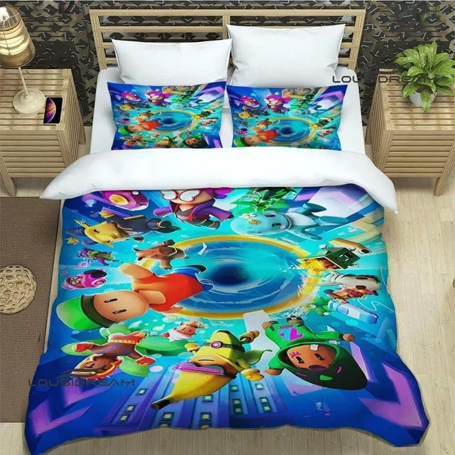 StumbleGuys Bettwäsche-Set mit 3D-Cartoon-Design, Mikrofaser-Polyester, Mehrfarbig, B/H: 70 x 133 cm - Bild 1