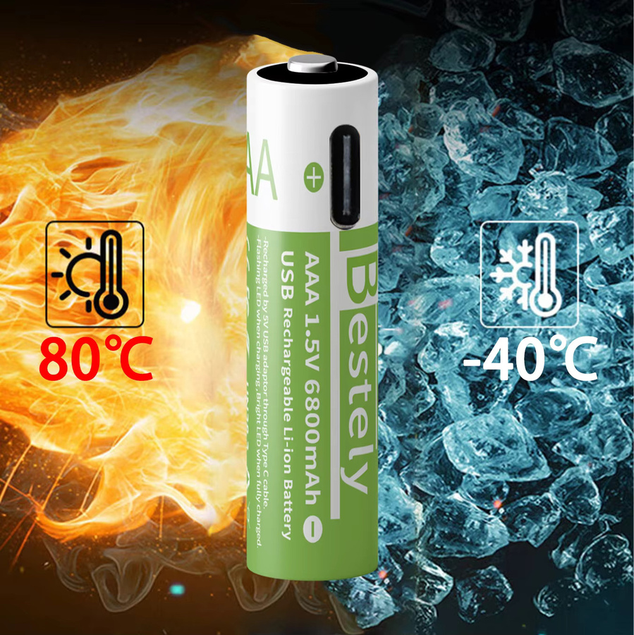 BaKKiter AAA Lithium-Ionen Akku 1,5V mit 6800mAh und USB-C Anschluss - Bild 5