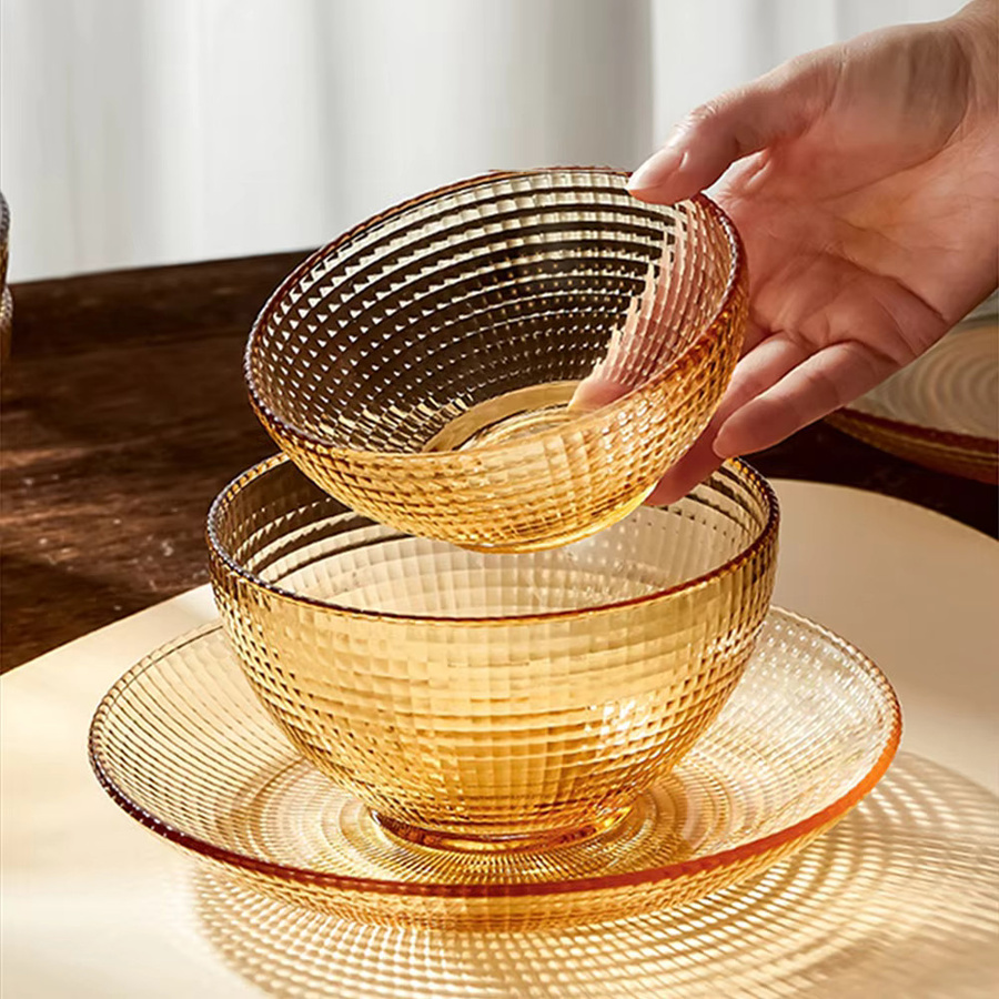 Pige Home Dessertschüssel aus hitzebeständigem Glas in Bernstein, In Space Series, Durchmesser: 12,7 cm - Bild 3