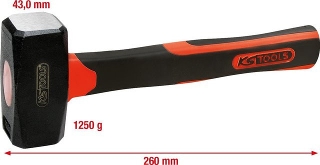 KS Tools Fäustel mit Fiberglasstiel in Schwarz, 1360g - Bild 2