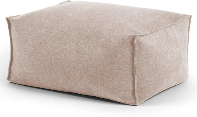 mokebo Sitzhocker Pouf in Beige als eckiger Sitzwürfel und Fußhocker - Bild 1