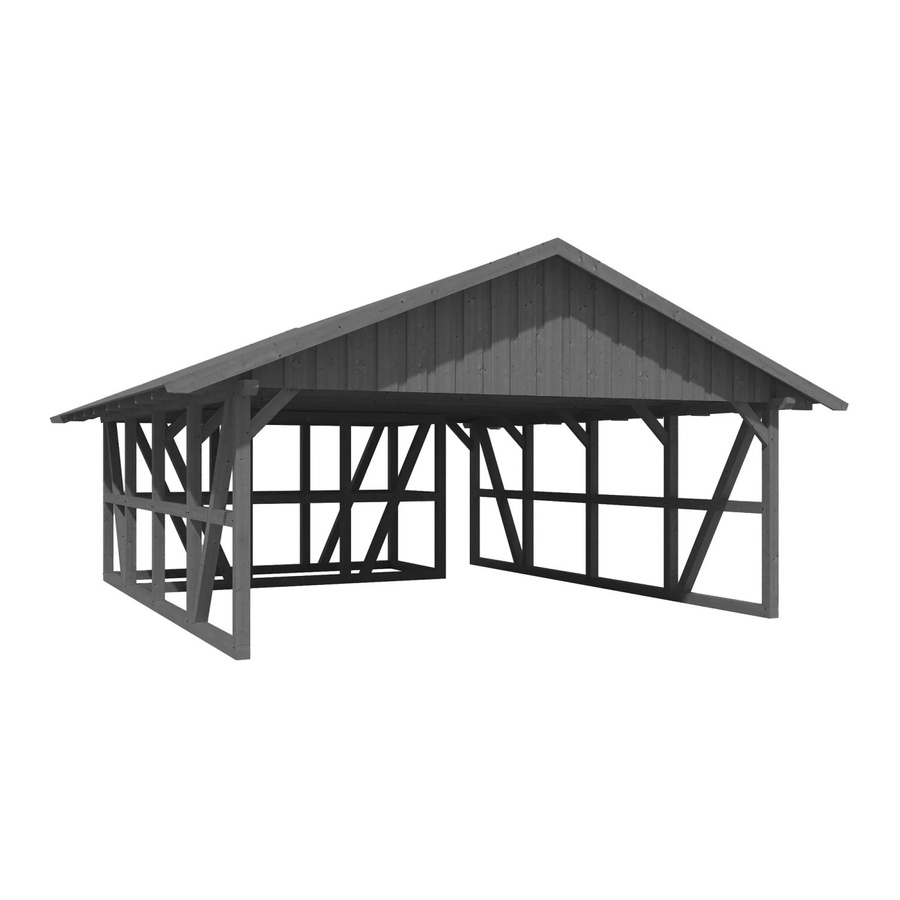 Skan Holz Carport Schwarzwald aus Fichtenholz mit Dachschalung und Abstellraum in Grau, B: 684 cm, T: 772 cm - Bild 2