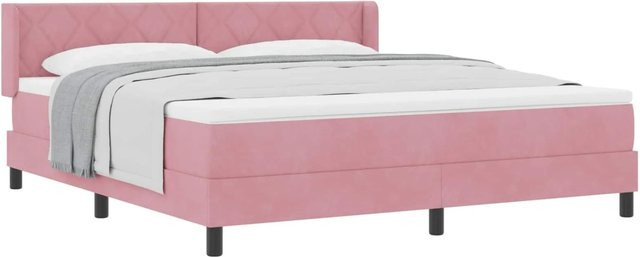 vidaXL Boxspringbett mit Matratze in Rosa, Hybrid-Konstruktion, B/T: 180 x 200 cm - Bild 1