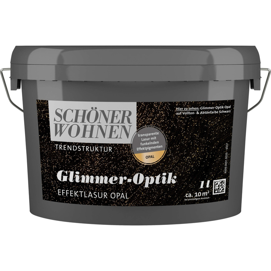 Schöner Wohnen Effektlasur Trendstruktur in Glimmer-Optik, Opalfarben, Gelb, 1 l - Bild 3