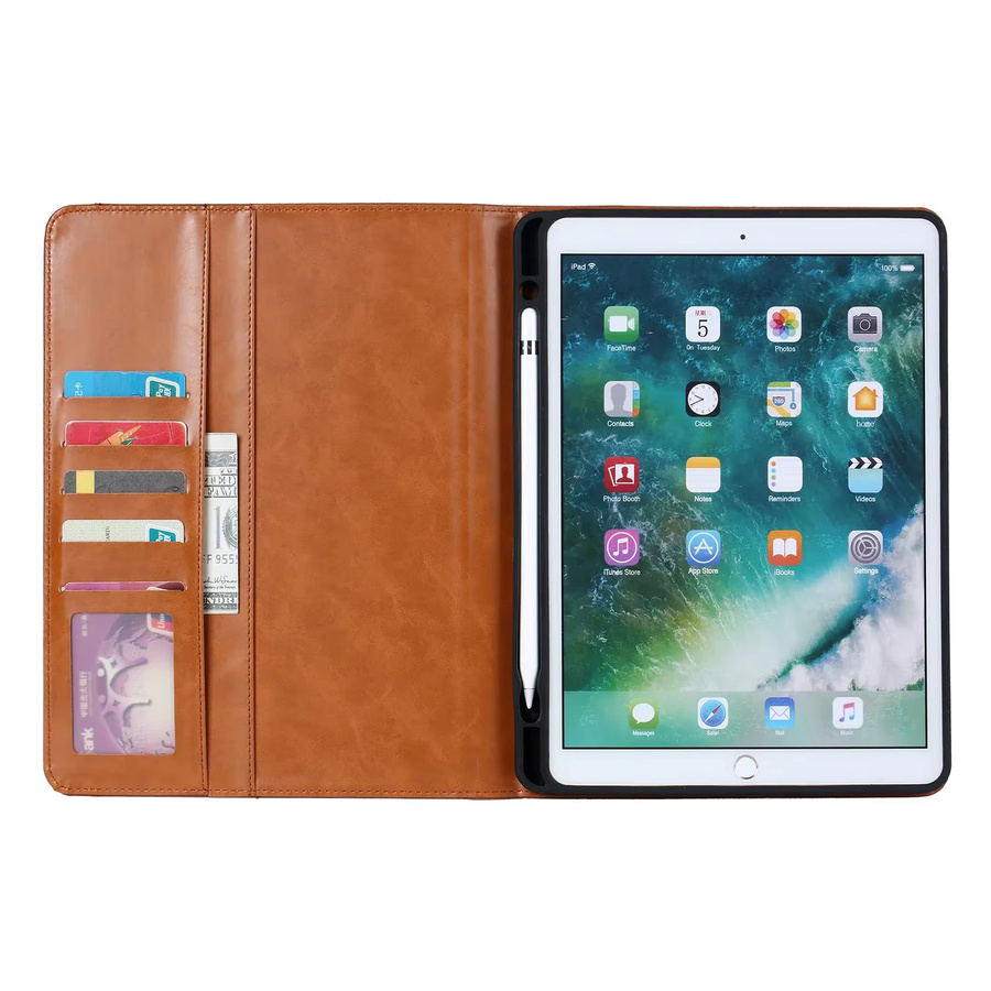 Luxuriöse Business Flip Leder Tablet Hülle für Apple iPad Air und Pro in Braun - Bild 3