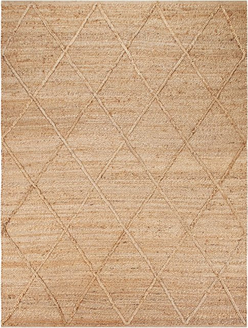 Jute-Teppich Sakira in Beige mit Rautenmuster, B/T: 60 x 100 cm - Bild 1
