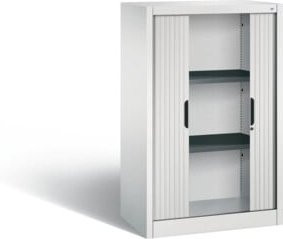 C + P Omnispace Rollladenschrank aus Stahl und Kunststoff, Lichtgrau, abschließbar, mit höhenverstellbaren Regalböden, H: 123,0 cm, B: 80,0 cm, T: 42,0 cm - Bild 1