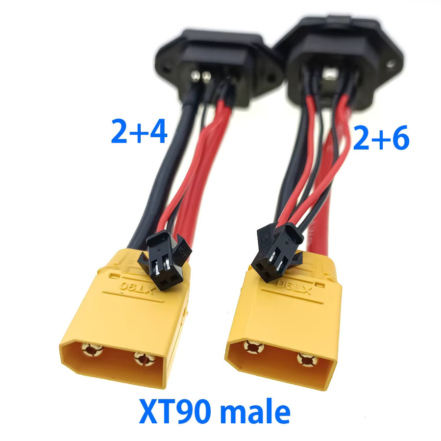 HBXINTAO TX90 Stecker auf 2+4/2+6 Pin Buchse Elektrofahrzeug Lithium-Batterie-Ladebuchse und E-Bike Verbindungskabel in Schwarz - Bild 3