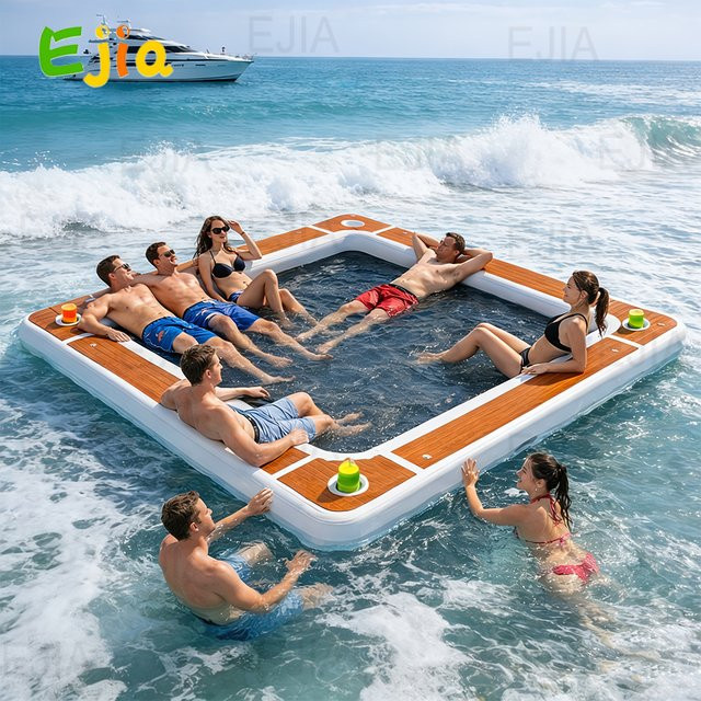 Ejia Aufblasbare schwimmende Plattform als Wasserhängematte und Liegefläche für Pool und See - Bild 1