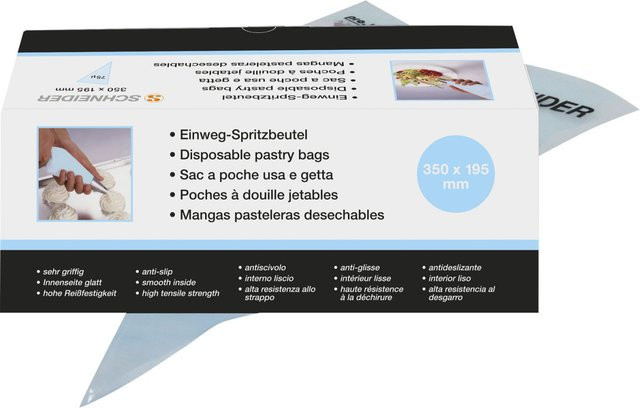 Schneider Einweg-Spritzbeutel aus Kunststoff, Blau, B/L: 19,5 x 35 cm, 100 Stück - Bild 1