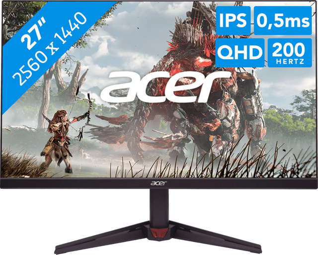 Acer Nitro VG270UX Gaming Monitor mit 27 Zoll IPS Display, QHD 1440p Auflösung, 200 Hz und HDMI sowie DisplayPort in Schwarz - Bild 1