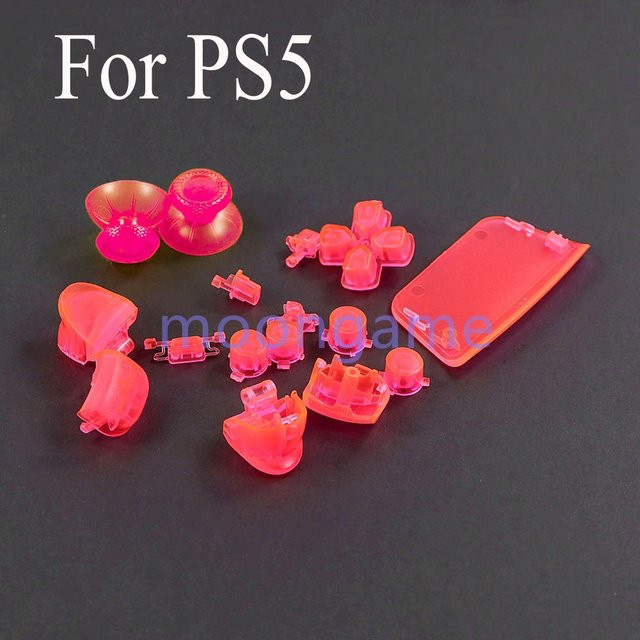 OCGAME Ersatz Tasten Set für PS5 2,0 Controller mit D-Pad, L1, R1, L2, R2 Trigger Tasten und Akzent Ringen in Transparent Purple - Bild 1