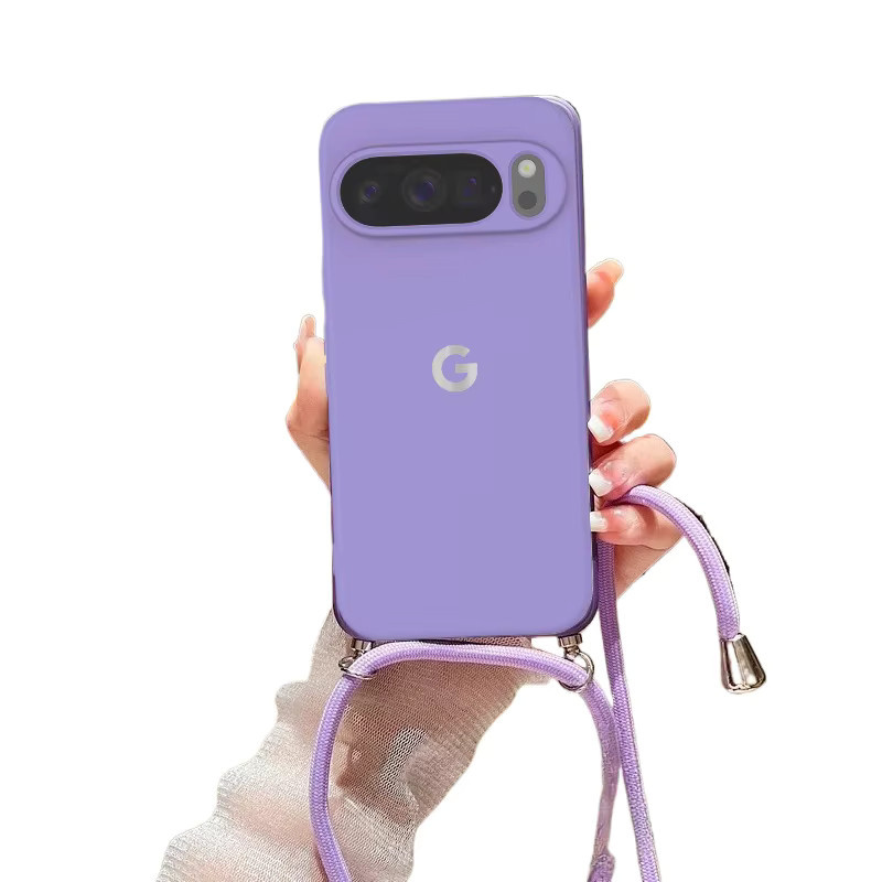 Seidig weiche Flüssigsilikon-Schutzhülle für Google Pixel 10 9 8 7 6 Pro XL mit Anti-Verlust-Umhängeband in Bonbonfarben - Bild 2