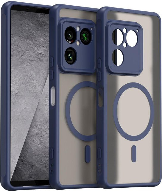 Magnetische Soft-Touch Handyhülle für Sony Xperia 1 VIII 5G aus hartem PC und TPU in Transparent oder Blau - Bild 1