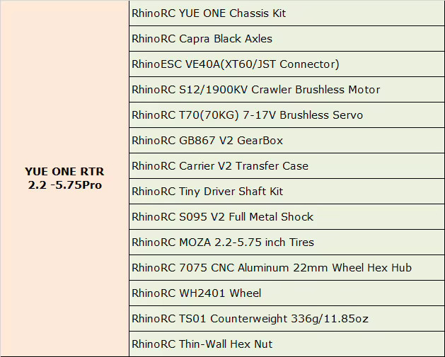 Rhino YUE ONE V2 RTR, RC Crawler, 1/10, mit Carbonfaser-Chassis - Bild 5