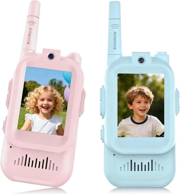 AIRITON Kinder Video Walkie Talkies, 2er-Pack, wiederaufladbar, mit 2-Zoll-Hochauflösendem Bildschirm, Sprachwechsler - Bild 1