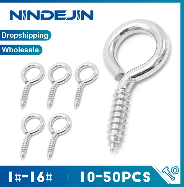 NINDEJIN Ösenhaken mit Schraube aus vernickeltem Stahl in Silber für DIY-Schmuckhandwerk - Bild 1