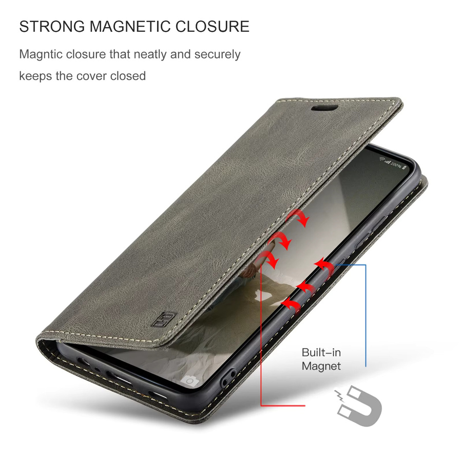 Luxus Magnetische Leder-Brieftasche als Flip Case für Samsung Galaxy S23 S22 Ultra S20 FE S10 S9 S8 Plus sowie Note 10 20 und A14 A24 in Braun - Bild 2