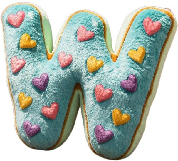 Alphabet Donut Buchstaben Plüschkissen aus Polyester in Blau, weiches Dekokissen für Sofa und Bett, Buchstaben A bis Z, Durchmesser: 10 cm - Bild 1