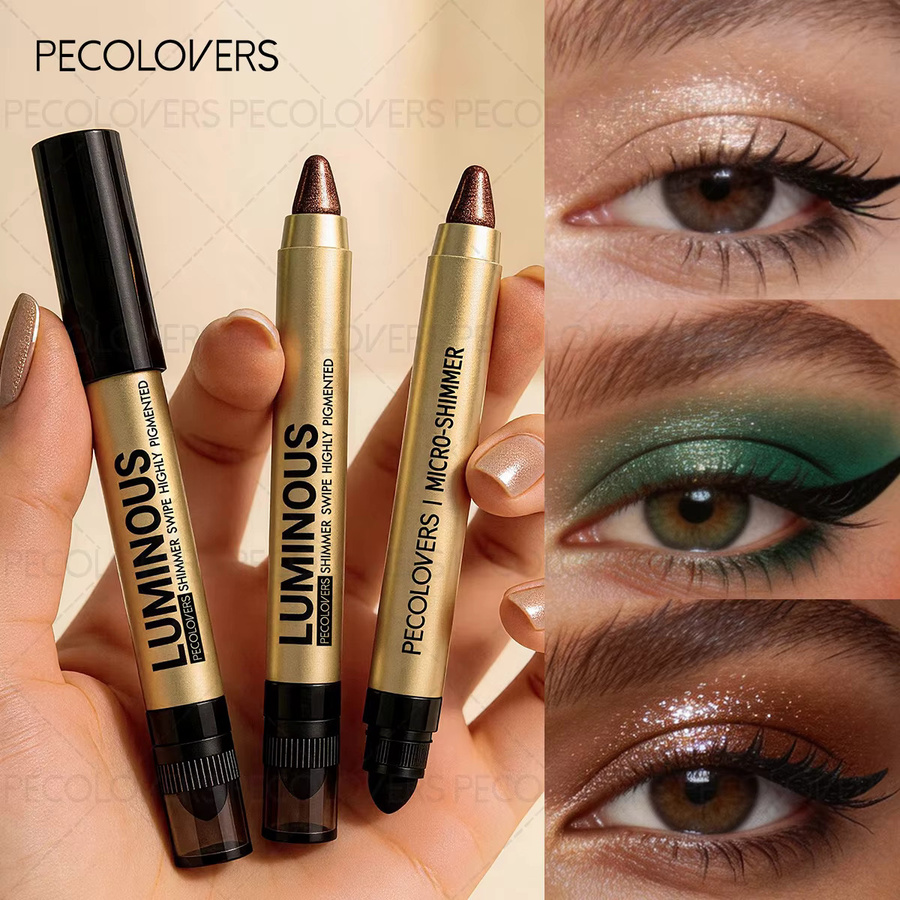 PECOLOVERS Chunky Glitter Lidschattenstift, Mintgrün & Koralle, Schimmernd - Bild 3