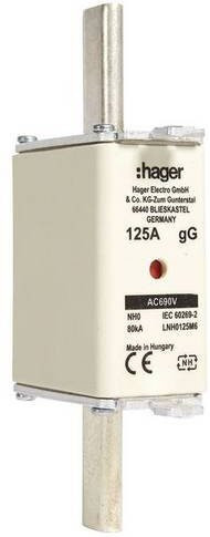 Hager NH-Sicherung LNH0125M6 125A Weiß 3 Stück - Bild 1