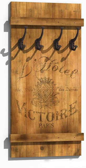 HTI-Line Garderobe Victoire in Braun im Shabby Look mit 10 Haken - Bild 1
