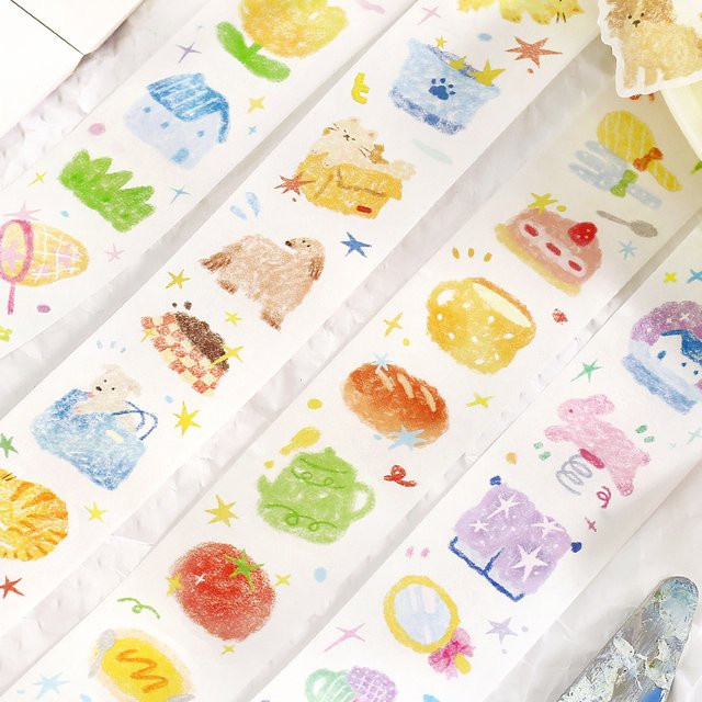 Fun TuTu Le Washi Tape Kawaii Cartoon Graffiti Design für Scrapbook und Planer, Breite: 3 cm, Länge: 3 m, Mehrfarbig - Bild 1