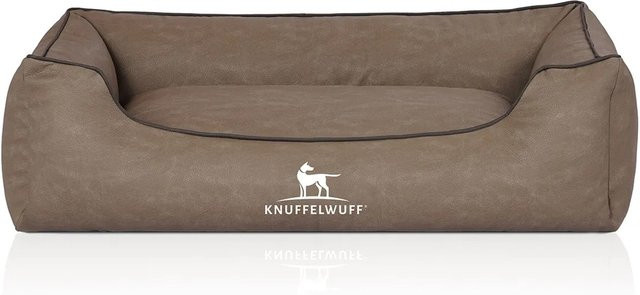 Knuffelwuff Hundebett Scottsdale Kunstleder mit erhöhtem Rand in Beige, B: 85 cm, T: 63 cm - Bild 1