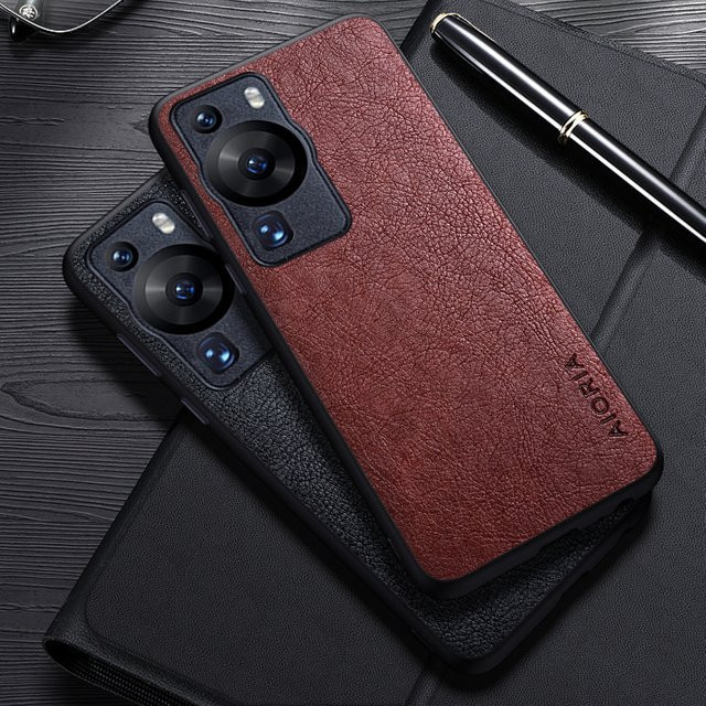 Luxus Leder Business Schutzhülle für Huawei P60 Pro und Huawei P60 in Rot - Bild 1