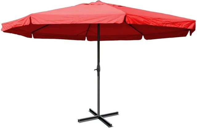 MCW Gastronomie Marktschirm Carpi Pro mit Volant in Bordeaux, Durchmesser: 5 m, Material: Polyester und Alu - Bild 2