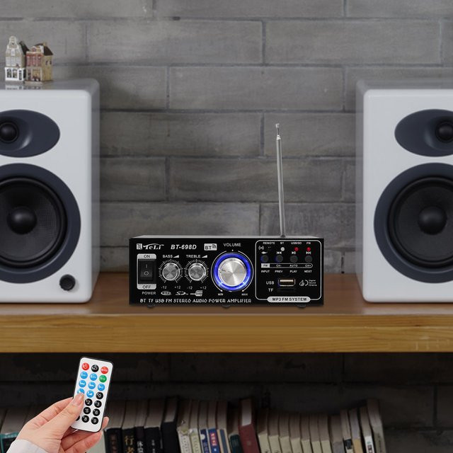 Bymaocar 2-Kanal Audio-Verstärker mit Bluetooth, USB und MP3-Funktion in Schwarz - Bild 1