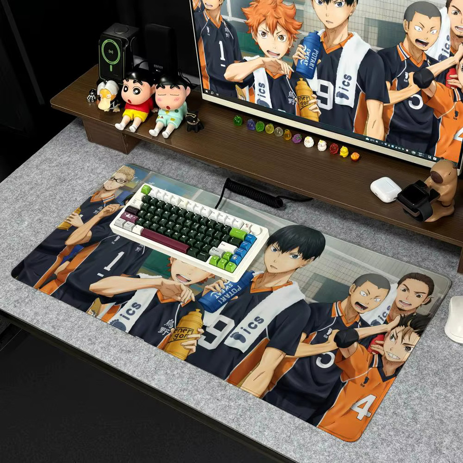 Anime Haikyuu Mauspad XXL rutschfeste Schreibtischunterlage in Schwarz und Multicolour, B/T: 90 x 40 cm - Bild 3