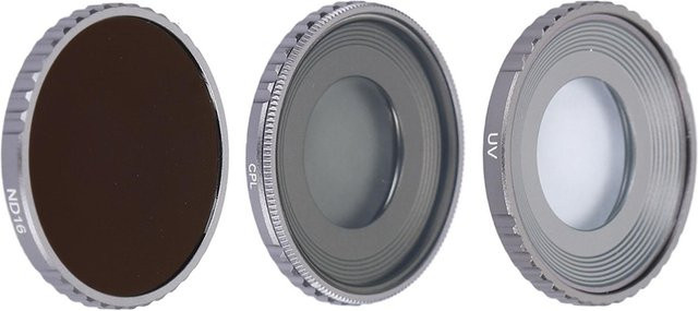 OutsideWorld 3er Kamera ND Filter Set mit UV und CPL Filtern für Osmo Action 4, Grau - Bild 1