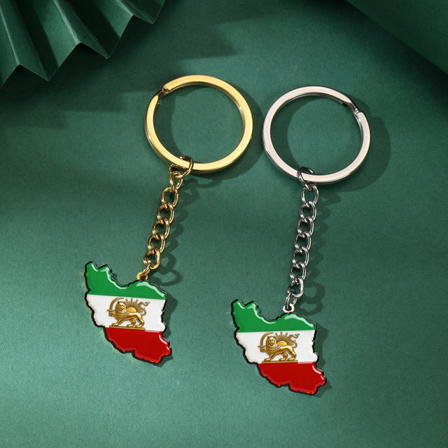 Anhänger Schlüsselanhänger Persien Iran Flagge, Edelstahl, Silber, Unisex - Bild 1