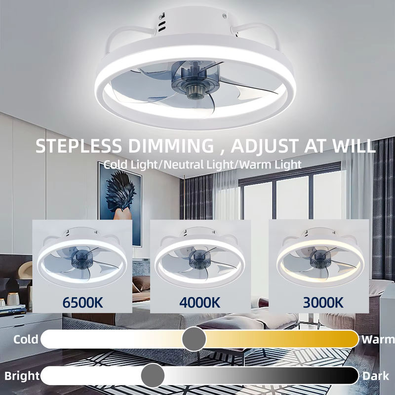 IRALAN Smart Deckenventilator mit Licht und Fernbedienung, Weiß, 55W, Durchmesser: 33 cm - Bild 2