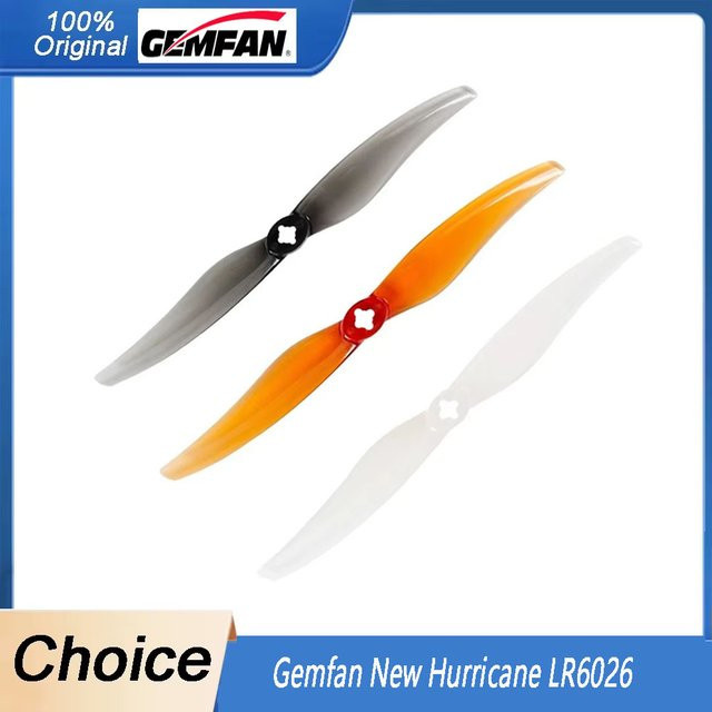 Gemfan Hurricane LR6026 6 Zoll 2-Blade Propeller für RC FPV Freestyle Long Range Drohnen in Weiß, 2 Paar - Bild 1