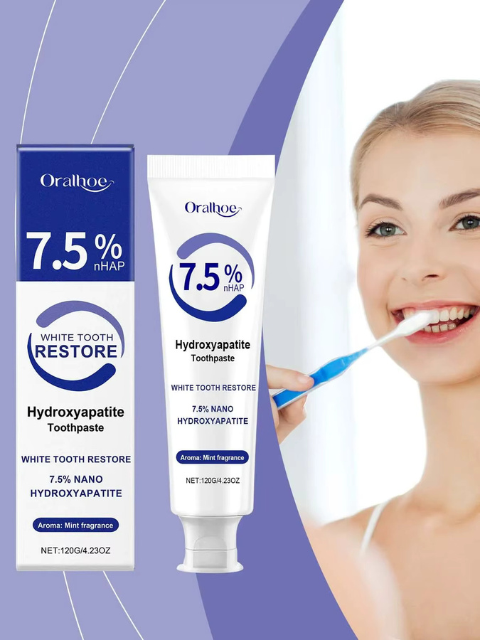 Oralhoe Zahnpasta mit 7,5% Hydroxyapatit, für empfindliche Zähne, Unisex - Bild 3