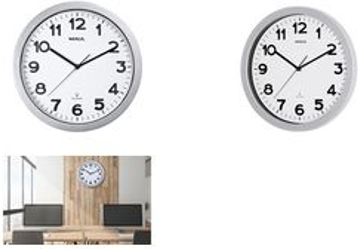 MAUL Wanduhr MAULstep Funkuhr, Silber, Durchmesser: 40 cm, Batteriebetrieb, Analog, Rund - Bild 1