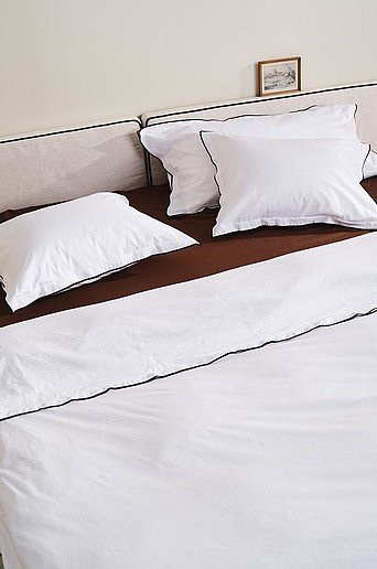 PIVOT Bettbezug-Set für Doppelbetten aus Baumwolle, Weiß, B/T/H: 220 x 200 x 210 cm - Bild 1