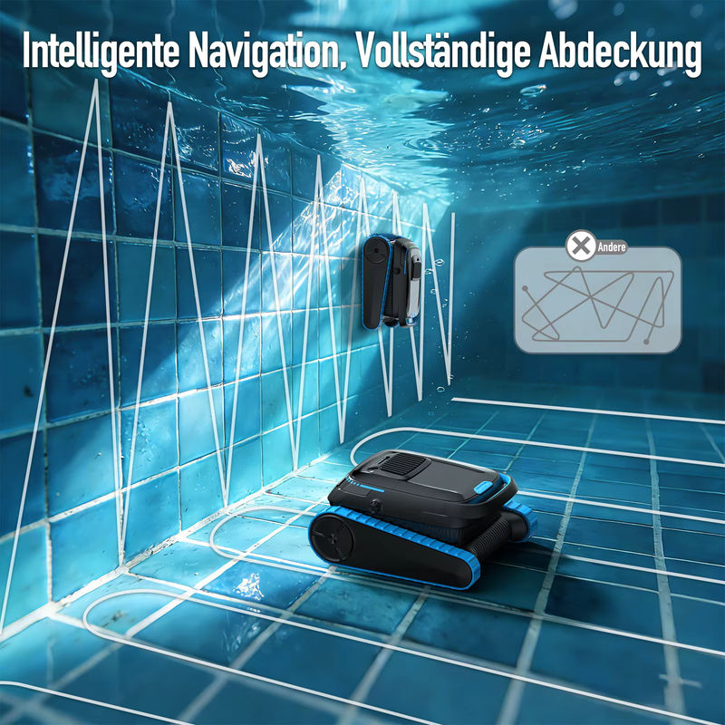 AIRROBO CP40 Poolroboter mit App-Steuerung, Smart Navigation für Wand- und Bodenreinigung, 45000PA Saugkraft, Schwarz - Bild 4