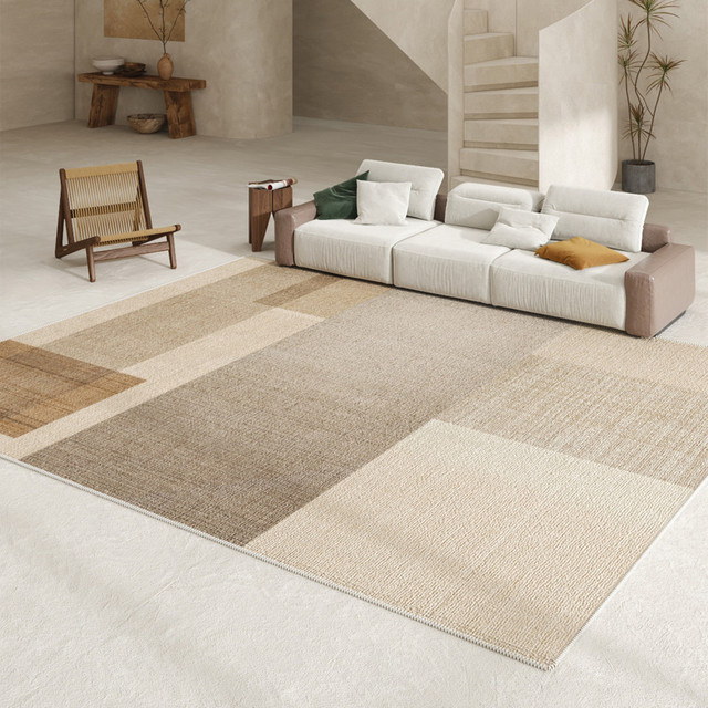VIKAMA Wabi-Sabi Teppich in Beige für Wohnzimmer und Schlafzimmer, rechteckig und minimalistisch - Bild 1