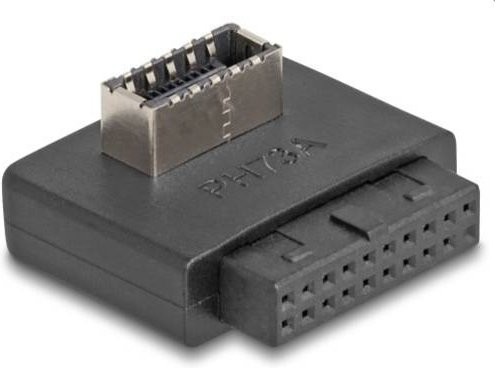 Delock USB 2.0 Adapter mit 1x Buchse und 1x USB 3.0 Pfostenbuchse 19-polig in Schwarz 67241 - Bild 1