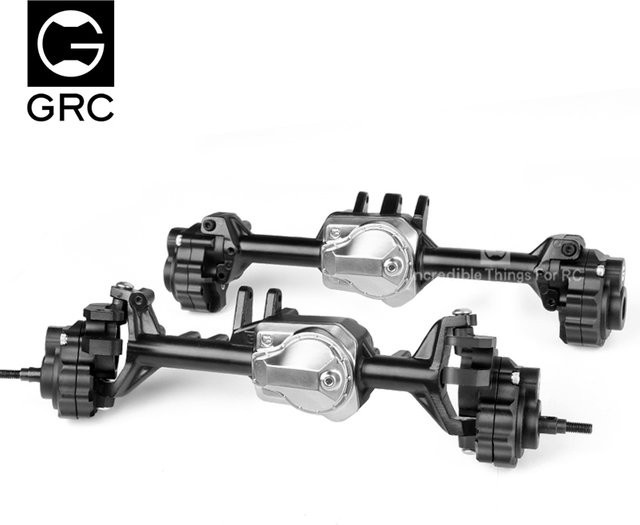 GRC G2 Ackermann Achsgehäuse und Portalantriebsgehäuse-Set, Metall, Schwarz - Bild 1
