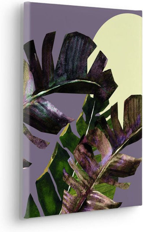 Komar Canvasbild Moon Shades Modernes Wandbild mit Floralem Motiv in Lila und Mehrfarbig, Breite: 40 cm, Höhe: 40 cm - Bild 1