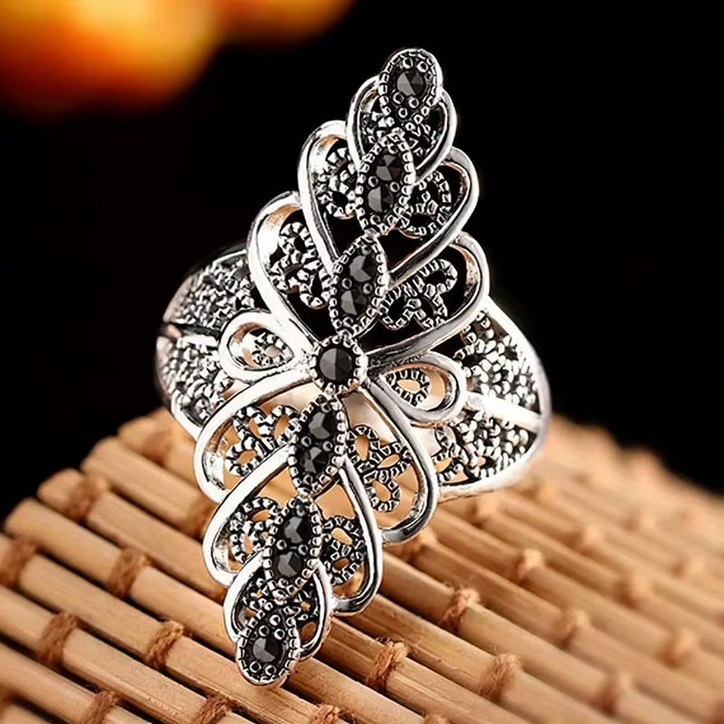 Huitan Bohemia Ring, Schwarz, Zirkonia, Damen - Bild 2