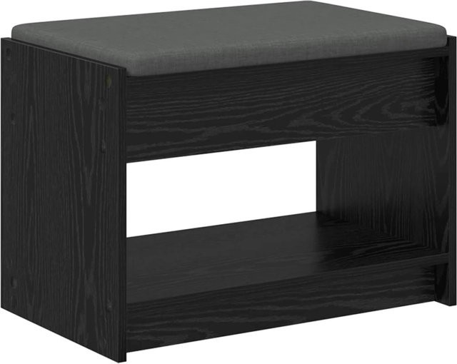 vidaXL Flurbank mit Kissen und Schuhregal in Schwarzer Eiche, B/T/H: 63 x 38 x 45 cm - Bild 1