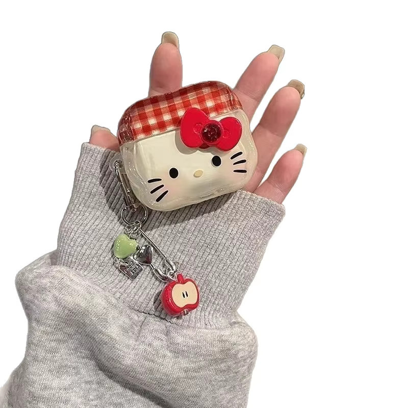 Sanrio Grid Bow Kt Cat Schutzhülle für Apple AirPods 3 und AirPods Pro 2, transparent/multicolour - Bild 3