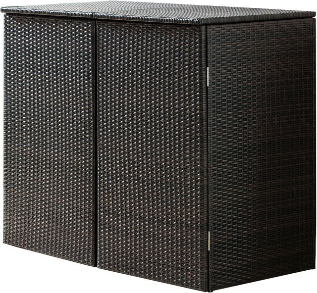 2er Mülltonnenbox Genua in Grau, B/T/H: 111 x 104 x 65 cm - Bild 1
