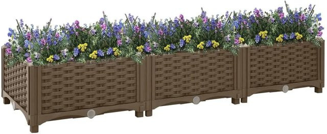 Hochbeet furnicato aus Polypropylen in Braun, B/T/H: 120 x 40 x 23 cm - Bild 1