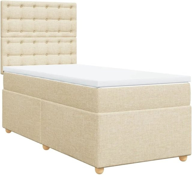 vidaXL Boxspringbett mit Matratze Hybrid-Design in Beige, Breite: 80 cm, Tiefe: 200 cm - Bild 1